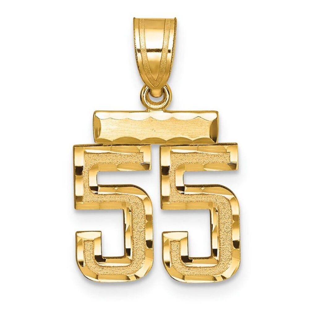 14k Yellow Gold, Varsity Collection, Small D/C Pendant Number 55